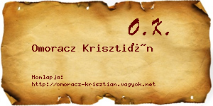 Omoracz Krisztián névjegykártya
